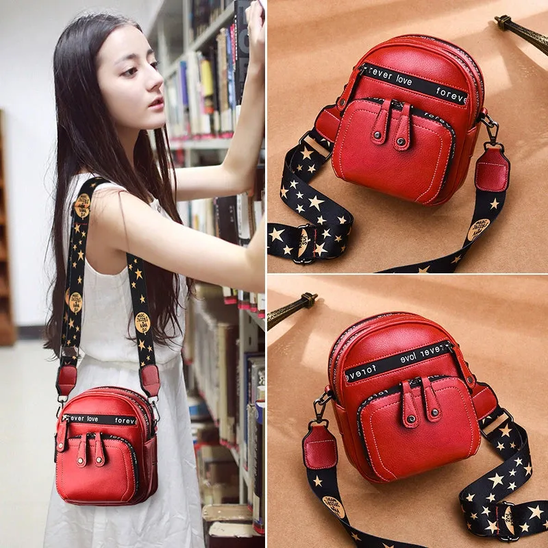 Stylish Wide Strap Fashion Soft Leather Fancy Crossbody Bag