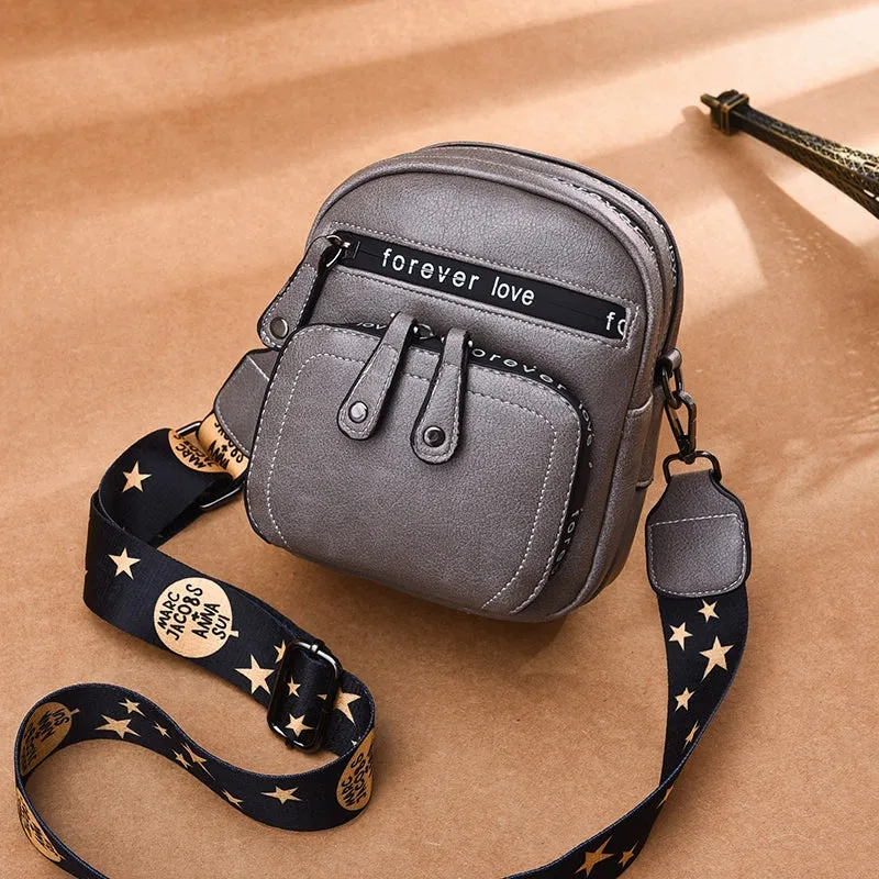 Stylish Wide Strap Fashion Soft Leather Fancy Crossbody Bag