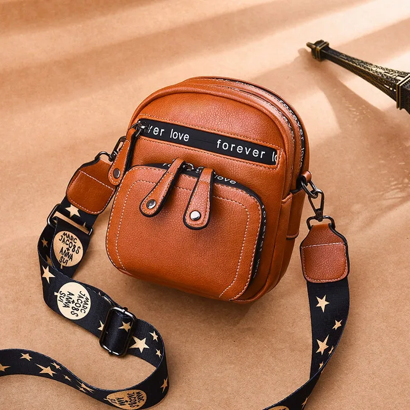 Stylish Wide Strap Fashion Soft Leather Fancy Crossbody Bag