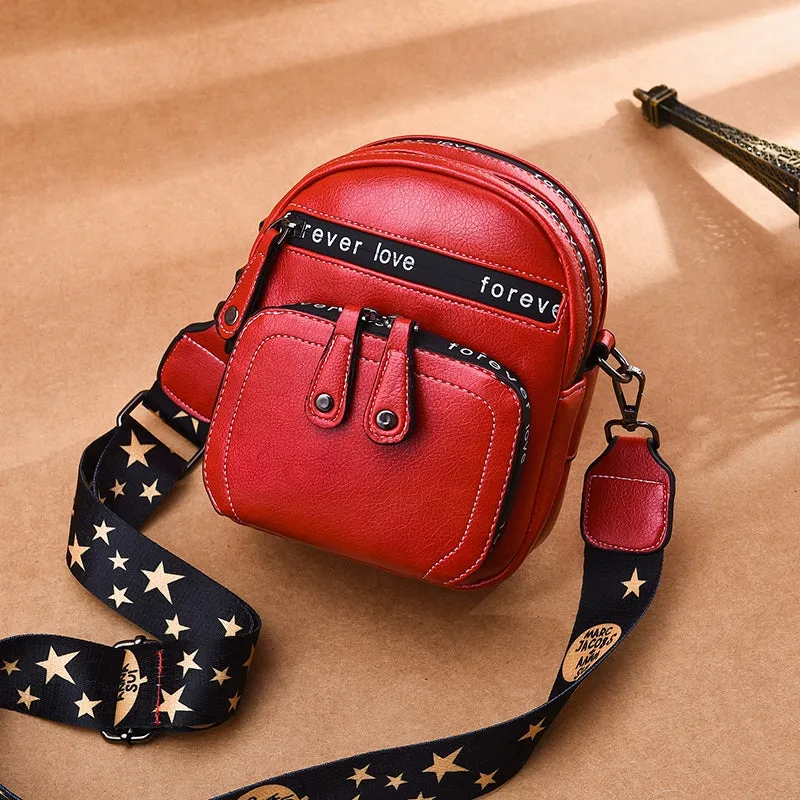 Stylish Wide Strap Fashion Soft Leather Fancy Crossbody Bag