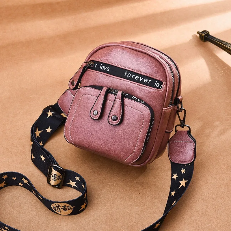 Stylish Wide Strap Fashion Soft Leather Fancy Crossbody Bag