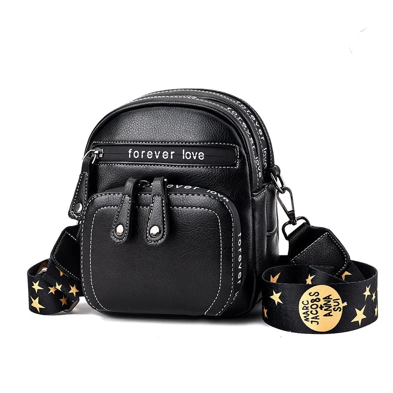 Stylish Wide Strap Fashion Soft Leather Fancy Crossbody Bag