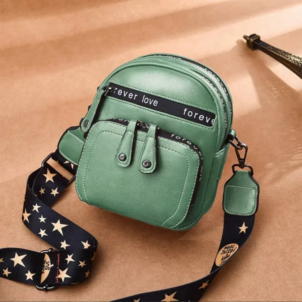 Stylish Wide Strap Fashion Soft Leather Fancy Crossbody Bag