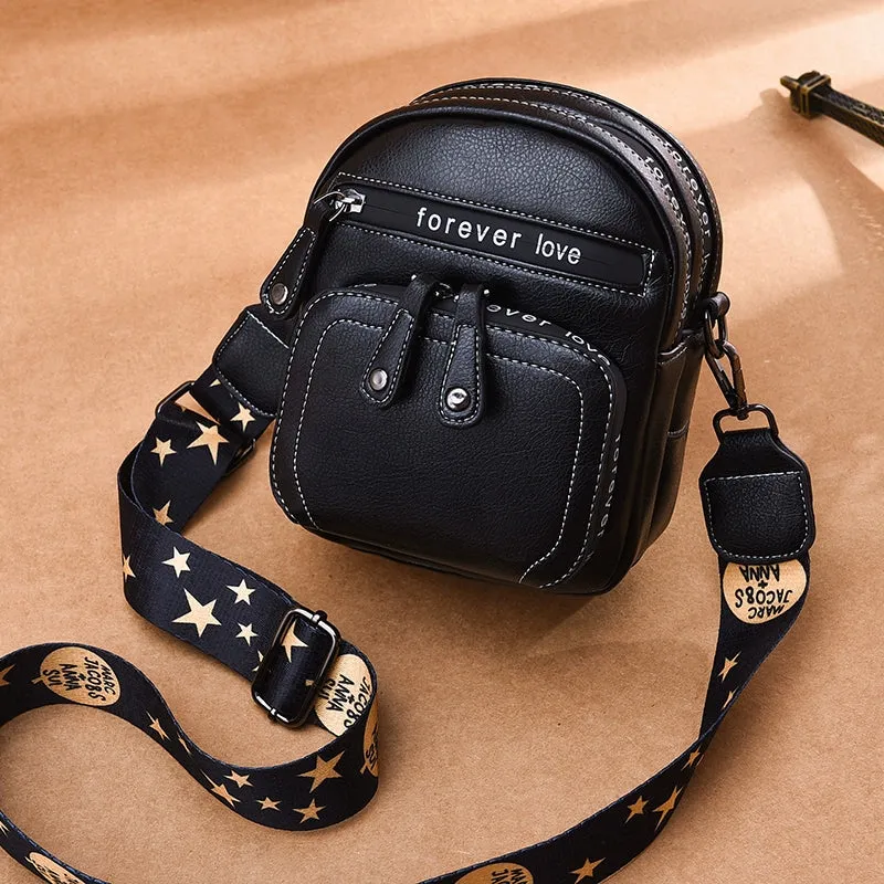 Stylish Wide Strap Fashion Soft Leather Fancy Crossbody Bag