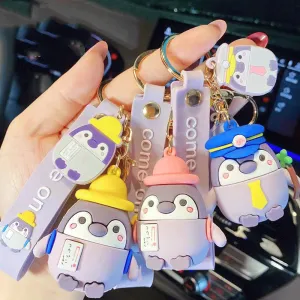 Travel with penguin keychain.