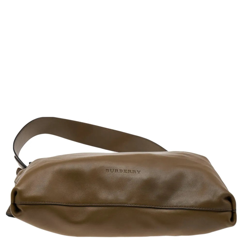 Trendy Inspired Burberry Olive Green Leather Studded Lock Messenger Bag