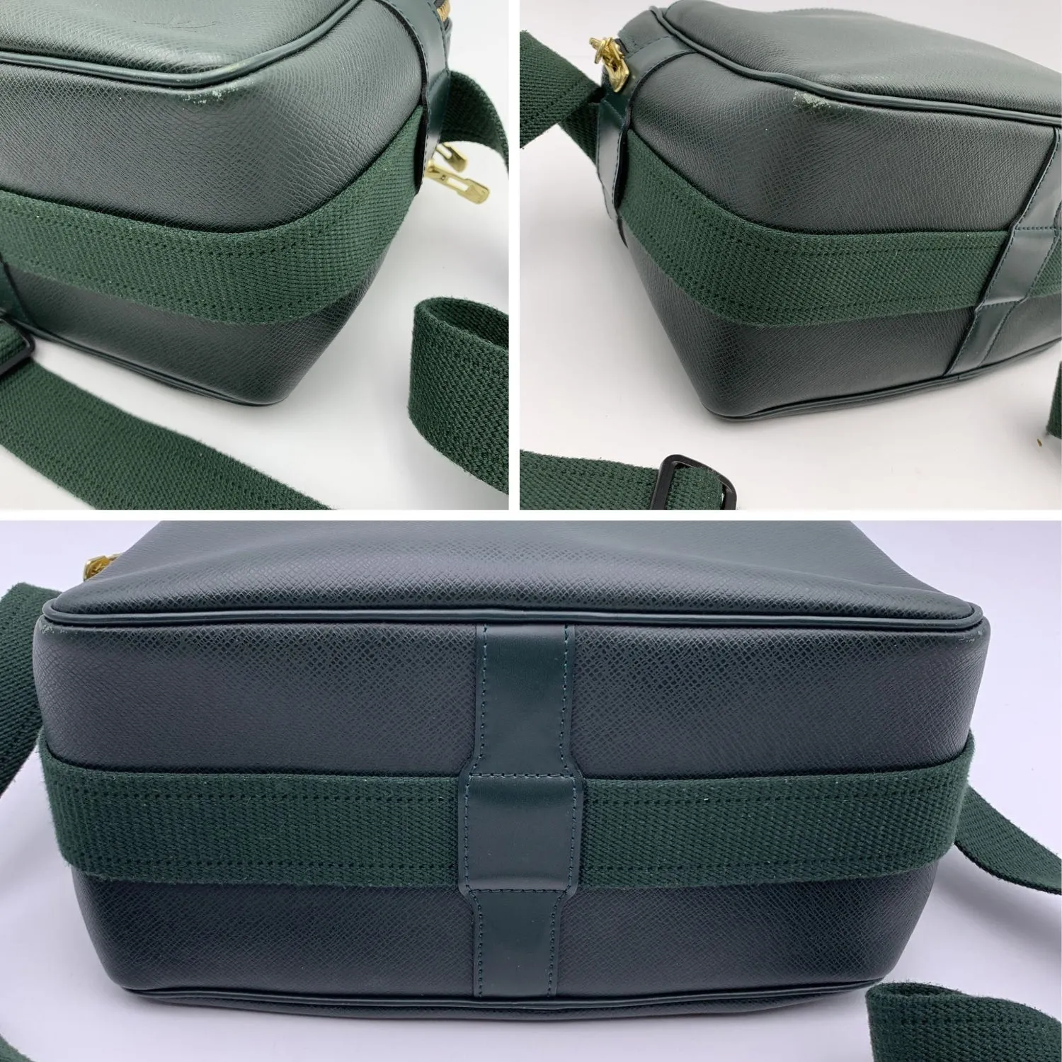 Trendy Inspired Louis Vuitton Green Taiga Leather Reporter Pm Messenger Bag