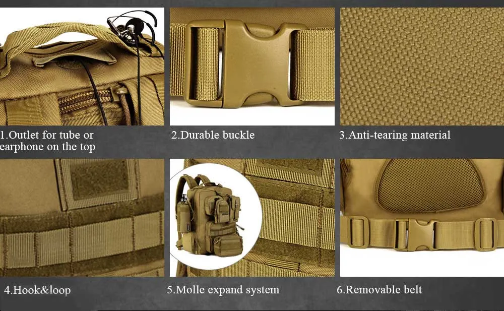 Unisex Military Outdoor Tactical MolleMilitar Rucksack Backpack