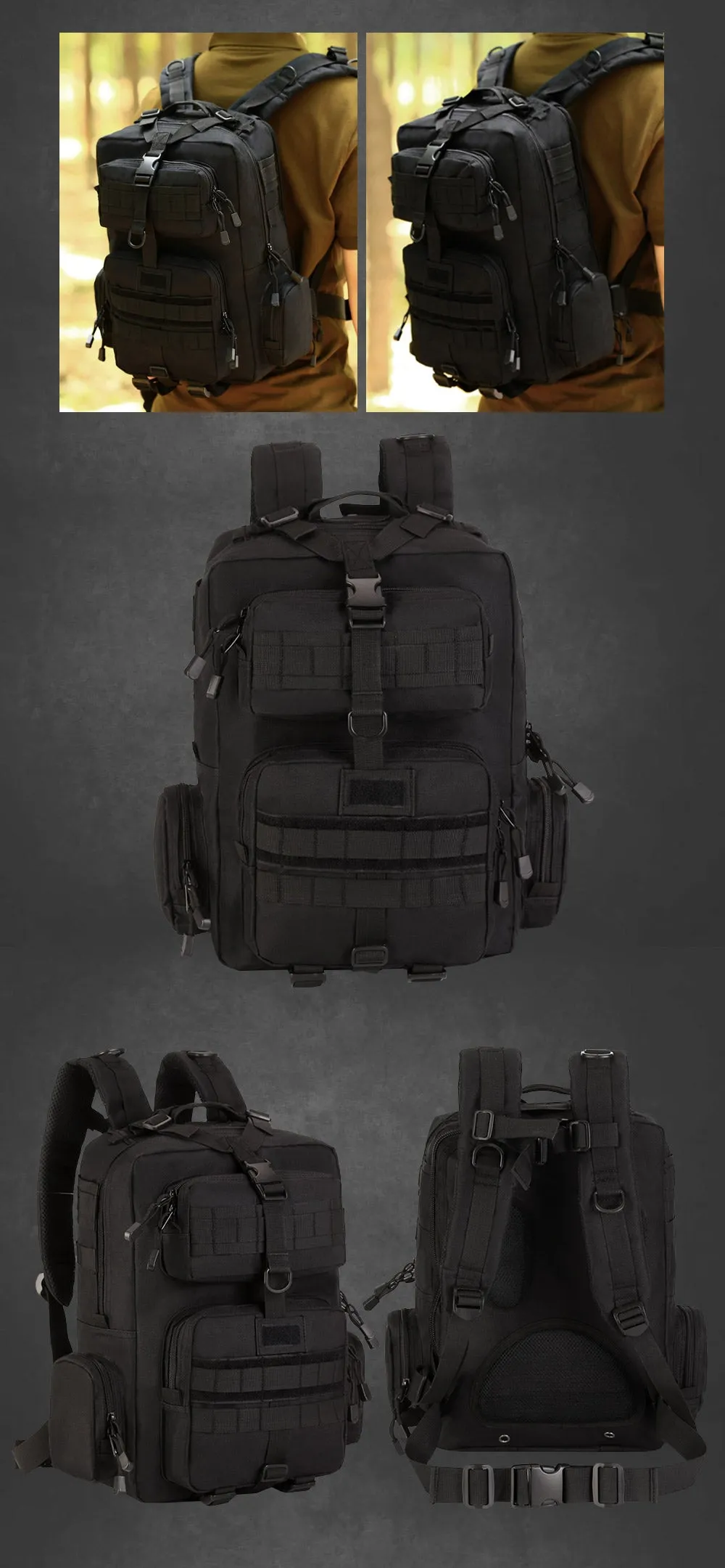 Unisex Military Outdoor Tactical MolleMilitar Rucksack Backpack