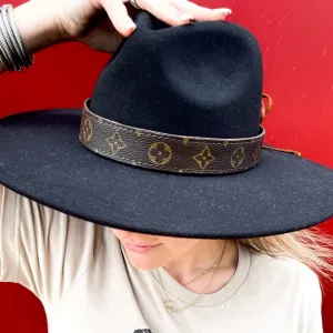 Upcycled LV Adjustable Genuine Leather Hat Band