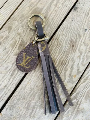 Upcycled LV Key chain tassel