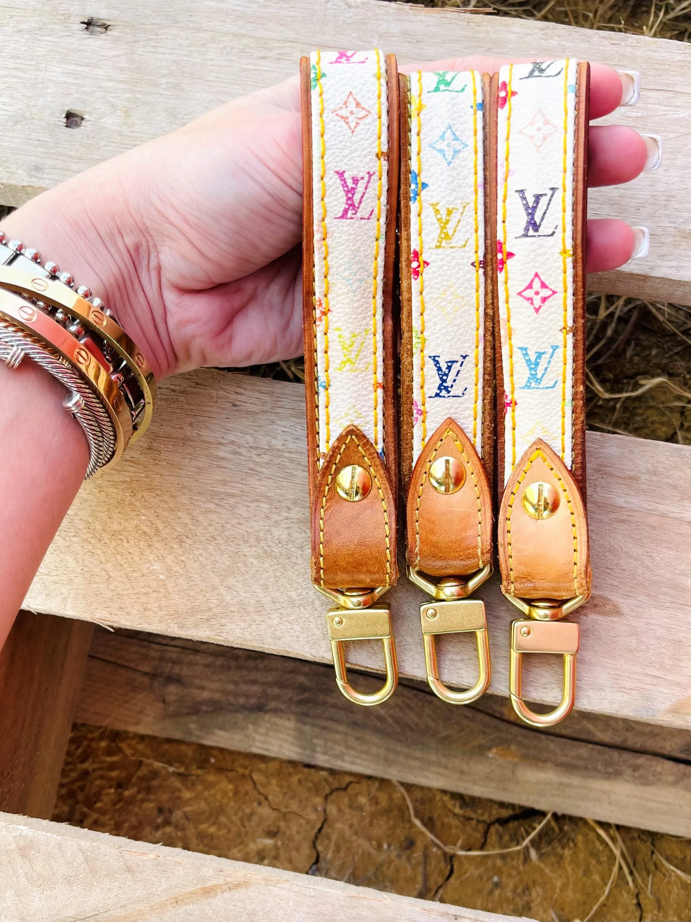 Upcycled Original Strap LV Keychain LIMITED
