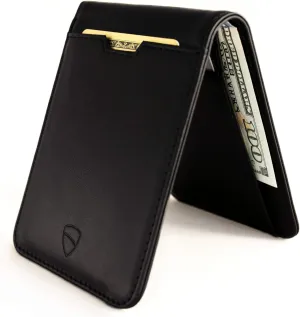 Vaultskin MANHATTAN Slim RFID Blocking Bifold Leather Wallet for Men - Minimalist Front Pocket Card Holder, Holds 9 Cards & Cash, Premium Italian Leather