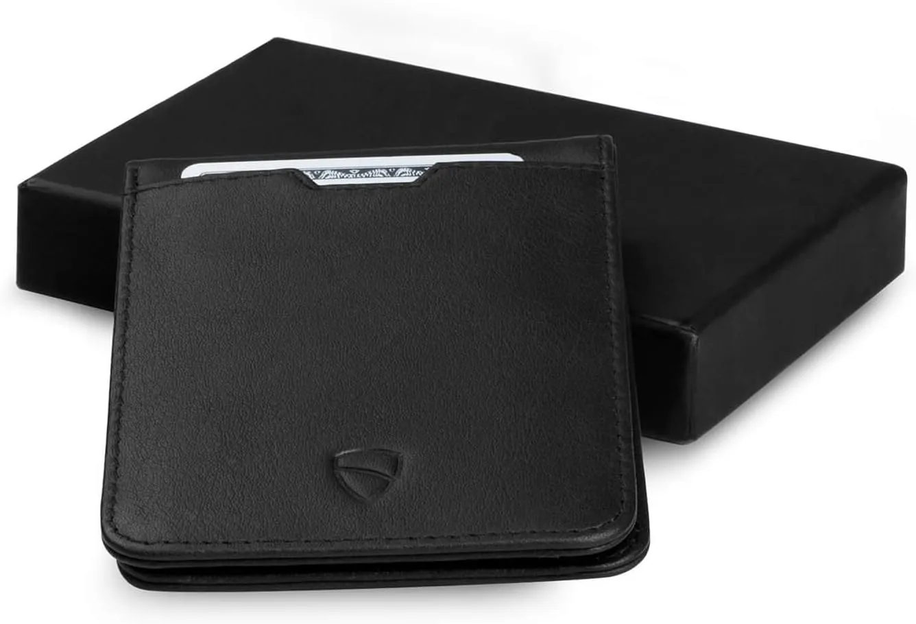 Vaultskin MANHATTAN Slim RFID Blocking Bifold Leather Wallet for Men - Minimalist Front Pocket Card Holder, Holds 9 Cards & Cash, Premium Italian Leather