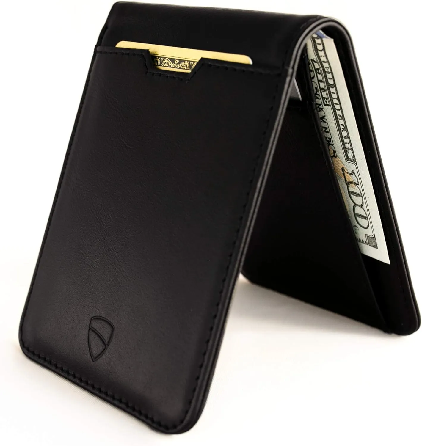 Vaultskin MANHATTAN Slim RFID Blocking Bifold Leather Wallet for Men - Minimalist Front Pocket Card Holder, Holds 9 Cards & Cash, Premium Italian Leather