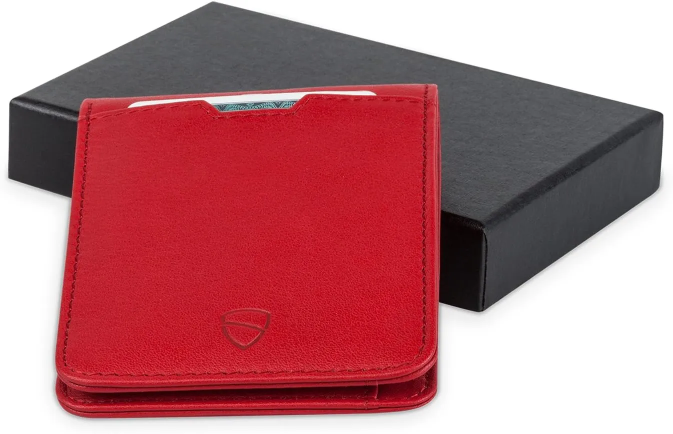 Vaultskin MANHATTAN Slim RFID Blocking Bifold Leather Wallet for Men - Minimalist Front Pocket Card Holder, Holds 9 Cards & Cash, Premium Italian Leather