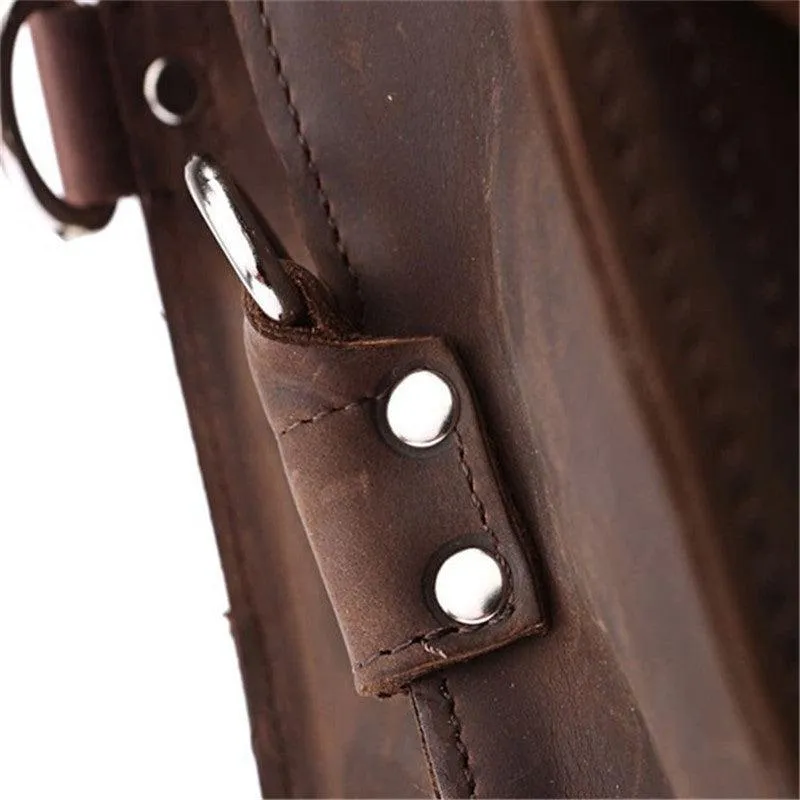 Vintage Crazy Horse Genuine Leather Business Briefcase Bag