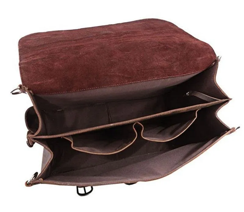 Vintage Crazy Horse Genuine Leather Business Briefcase Bag