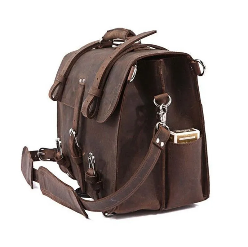 Vintage Crazy Horse Genuine Leather Business Briefcase Bag