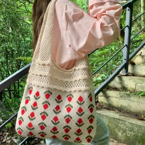 Women's Retro Woven Shoulder Bag
