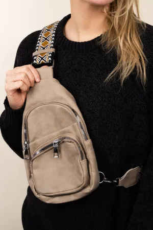 Xavier Guitar Strap Taupe Ali Sling Bag
